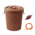 益美得 FW1278 过滤桶塑料废水桶过滤垃圾筒茶水桶茶渣桶   咖啡色条纹款桶+1.2米管带球