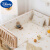 迪士尼（Disney）床围栏婴儿床床围软包防撞宝宝床上用品套件可拆洗儿童拼接床护栏 水洗棉 熊头 白(三面床围) 56*100cm