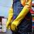 东亚 045加长浸塑手套 PVC防水防酸碱耐油棉毛布内衬工业防化手套 28cm黄色PVC手套