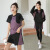 朵梵蓮（Duofanlian）新款运动套装女瑜伽服女上衣女瑜伽服长袖连帽运动跑步背心健身 黑紫五件套秀2305 XL