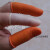 20个50个100个切口乳胶橡胶工业加厚耐磨麻点劳保颗防滑手指套 橙色中号M（20个）