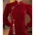 旗袍敬酒服新娘冬季长袖酒红色订婚礼服连衣裙中式回门便装显瘦女 酒红色GR22236 XS
