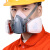 松工（songgong）工业防毒面具喷漆消防专用全脸防护呼吸化工防尘面罩 7502白色硅胶+8号梯形滤毒盒 