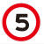交通标识牌五公里限速标志牌全厂场区小区限速减速慢行指示圆牌铝 5 30x30cm