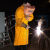 DYQT纯牛皮电焊工作服防烫耐磨耐高温阻燃焊工围裙长袖软皮皮衣 桔色高领85CM短款 XXL