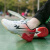 双星八特儿童羽毛球鞋男女童2024春夏季网面透气运动鞋青少年学生训练鞋 白红 34