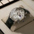 千奇梦男士手表十大机械品牌2022新款瑞士手表款男学生潮流防水 银壳白面钢带瑞士机芯-礼盒