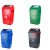 大型户外环卫分类垃圾桶240升120L100L60L三色组合四色垃圾分类桶 100升分类红色有害垃圾+轮+盖