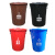 圆形分类垃圾桶铁柄加厚大号水桶带盖手提泔水桶干湿厨余户外环卫 50L加厚新料分类桶-带盖子 颜色