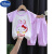 迪士尼（Disney）女童套装夏装宝宝夏季棉婴儿衣服薄款0一7岁女宝女孩T恤两件套3 亮粉 小猫 90cm
