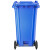 舒蔻（Supercloud）加厚物业小区公用室外环保分类塑料带盖医疗环卫户外垃圾桶工业大号商用蓝色带轮120L