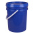 急先锋 蓝色20L涂料桶机油桶广口塑料桶包装桶水桶可配油嘴 20升广口桶黄色-平盖