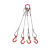 定制定制钢丝绳吊索具/压制钢丝绳组合吊具/起重吊钩索具/二肢三 4.7吨3米4腿美式货钩
