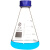 垒固 螺口三角烧瓶GL45蓝盖锥形瓶振荡摇瓶 螺旋盖三角瓶500ml250 垒固牌150ml（2个）红盖
