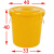 千石加厚塑料桶圆形手提带盖水桶黄色大号特大号超大号熟胶无盖 50K【有盖】黄色