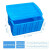 普力捷 加厚塑料配盖周转箱分格长方形六格箱收纳箱多分格箱零件盒工具箱 加高无格+盖子+蓝色