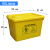 港羿 加厚有轮款 60L/3.75斤 废物周转箱垃圾转运运转箱黄色暂存箱加厚