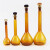 KAIJI LIFE SCIENCES容量瓶标准口具塞3.3高硼硅玻璃定量瓶细颈梨形瓶带检定证书棕色10ml,100只1箱
