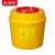 采易乐 圆形利器盒 卫生所锐器盒 黄色小型医疗利器盒 废物回收桶5L03595