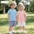 ELLE BABY儿童T恤纯色棉透气中大童夏装薄款短袖上衣 耦粉色（衬肤色） 120码
