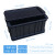 定制加厚长方形塑胶收纳箱带盖子五金零件盒小号黑色工具箱不是防 黑色+可拆二格箱+盖子 收纳零件盒