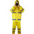 大杨RF671B反光条雨衣雨裤套装 黄色160-165透气高亮反光带帽分体防汛抢险警示服 定制