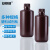 安赛瑞 塑料小口试剂瓶（2个装）棕色细口瓶窄口瓶水剂瓶取样瓶 1000ml 600692
