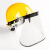 安全帽防护面罩PVC透明面屏铝包边支架焊工电焊打磨防冲击防护罩 透明铝支架面罩（1套）