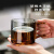 科欧斯品牌玻璃杯泡茶水杯家用男绿茶杯子办公室个人专用硼硅日式主人杯 一人一色木方杯透明+木方杯烟青 0ml 0只 200mL(含)-400mL(含)
