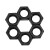 稳斯坦 发黑10级高强度六角螺母 M6(50个) 螺栓螺母六角螺帽(淬火)GB6170A型 WY0385
