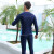 浩沙（hosa）男士分体泳衣泳裤套装长袖潜水冲浪服速干泳装两件套 深蓝色 M（高165-175cm重55-65KG）