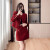 BKMR小香风套装女2024年秋冬新款洋气短外套半身裙气质名媛两件套 酒红色两件套外套+短裙 M