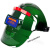 恒百思自动变光电焊面罩头戴式 全脸轻便 彩变光焊工焊帽带安全帽 绿色真彩变光+安全帽 (10保护片)