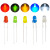 m5mm红绿黄LED发光二极管F3 F5实验灯珠灯泡直插蓝白色件包 白发蓝10个 M 圆头