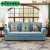 龙遥鹿 地中海风格家具 美式布艺沙发整装小户 浅蓝色 1+2+3组合