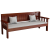 MEXUEER实木沙发椅组合新中式现代简约木质阳台椅出租房小户型靠背长条椅 红棕色2005240四人 其他