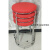 定制适用圆凳子塑料餐桌凳简约时尚高圆凳方凳加厚钢筋凳套凳 红色 加厚红皮面