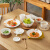 千代源大眼猫咪卡通碗日式餐具家用可爱陶瓷碗米饭碗大碗面碗沙拉碗汤碗 10英寸主餐圆盘