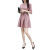 KSHK裙子夏天女装2024夏季新款小个子棉麻连衣裙女短款150cm收腰 粉红色 S