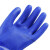 耐油耐酸碱工业劳保手套橡胶杀鱼加厚耐用防腐蚀化工耐磨胶皮防水 蓝色浸塑磨砂（3双） L