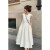 菲尼东爵【下拉链】韩系新款女装茶歇法式白色无袖连衣裙小个子显瘦背心裙 白色 S