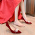 筱洛小码新娘鞋31-33码高跟鞋细跟秀禾服单鞋尖头浅口大码40-43码女鞋 红色(跟高8cm) 205mm 31码