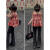 庄蔻莉新款夏季童装女童娃娃装夏装儿童时髦小裙子网红小女孩吊带格子衫 红色格子吊带衫 90 身高80-90CM