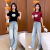 CJUQ新中式女装套装国风刺绣牛仔裤夏季T恤2024时尚显瘦减龄修身两件 高档 黑色T恤 上衣 S 80-95斤