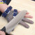 五级防切割手套钢环防割手套金属手套屠宰不锈钢钢丝手套 三指尼龙腕带 XL