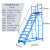 移动登高车仓库登高梯1/2/3米平台梯子带轮超市库房可移动取货梯 平台离地2.5m(0.8m宽)蓝色