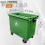 环卫垃圾桶660L商用大号1100升带盖垃圾箱工业室外环卫市政专用桶 1100L超厚绿色/灰色 三年