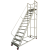 仓库登高车超市货架理货上货平台梯子可移动式踏步梯注塑机上料梯 平台离地2.5米【0.8米宽】 灰白
