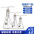 玻璃三角洗气瓶 锥形瓶气体洗瓶装置瓶安全瓶双孔橡胶塞导管洗涤瓶 实验室用 玻璃管(500-1000ml)