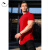 TLIT夏季纯色运动T恤男肌肉男士圆领透气健身短袖上衣跑步训练弹力棉 红色 M